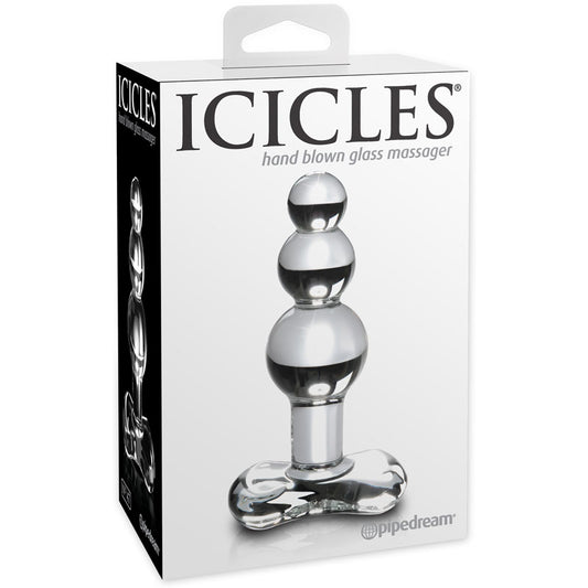 Pipedream Icicles No. 47 Beaded 4 in. Glass Anal Plug Clear