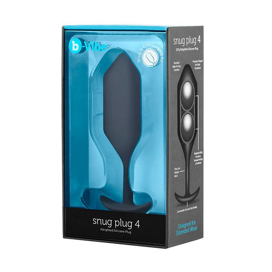 b-Vibe Snug Plug 4 Weighted Silicone Anal Plug Black