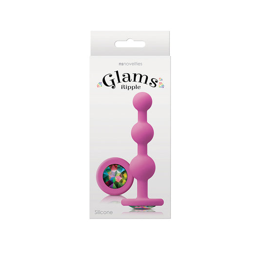 Glams Ripple Anal Plug Rainbow Gem Pink