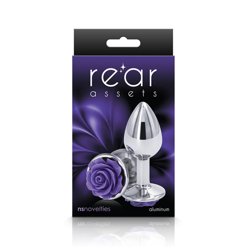 Rear Assets Rose Anal Plug Small Purple