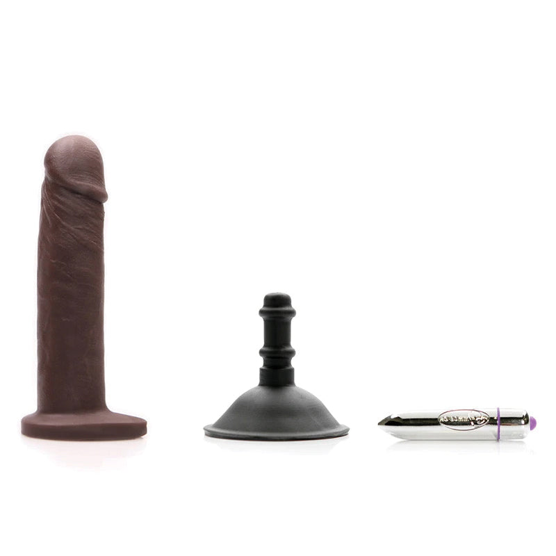 Tantus Alan O2 Dual Density Vibrating Dildo Kit Espresso (Bag)