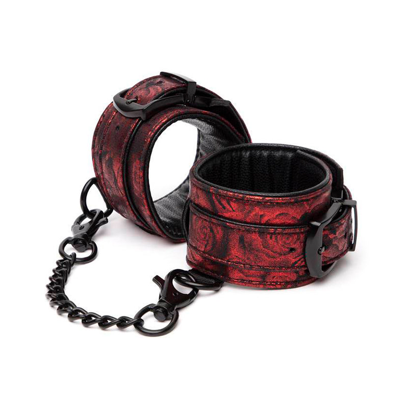 Fifty Shades of Grey Sweet Anticipation Faux Leather Adjustable Reversible Wrist Cuffs Red/Black