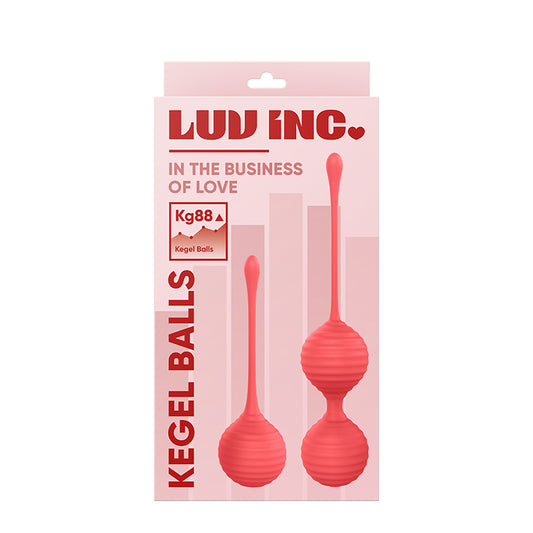 Luv Inc Kg88 Kegel Balls Ribbed Silicone 2-Piece Set Coral