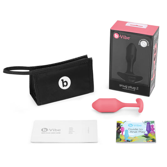 b-Vibe Snug Plug 2 Weighted Silicone Anal Plug Coral