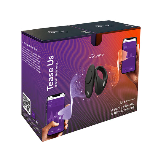 We-Vibe Tease Us Special Edition Wearable Stimulation Ring & Clitoral Vibrator Set (Bond & Moxie) Black