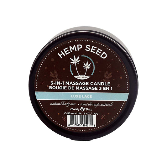 Earthly Body Hemp Seed 3-in-1 Massage Candle Luxe Lace 6 oz. / 170 g