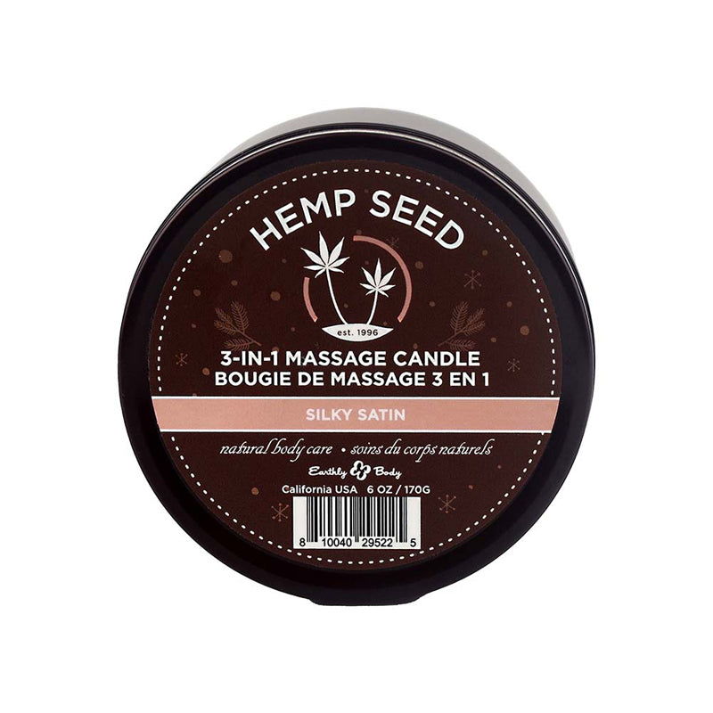 Earthly Body Hemp Seed 3-in-1 Massage Candle Silky Satin 6 oz. / 170 g