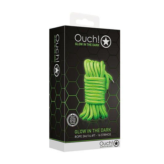 Ouch! Glow in the Dark Rope 5 m / 16 ft. Neon Green