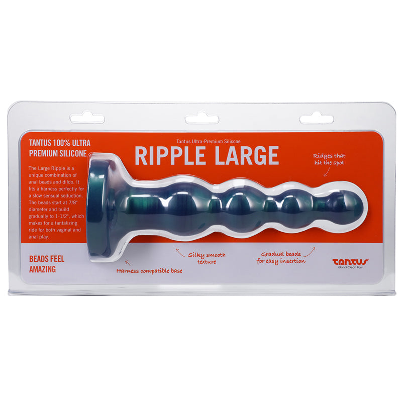 Tantus Ripple Large 8 in. Anal Beads Dildo Medium-Firm Malachite