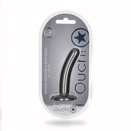 Shots Ouch! Smooth Silicone 5 in. G-Spot Dildo Gunmetal